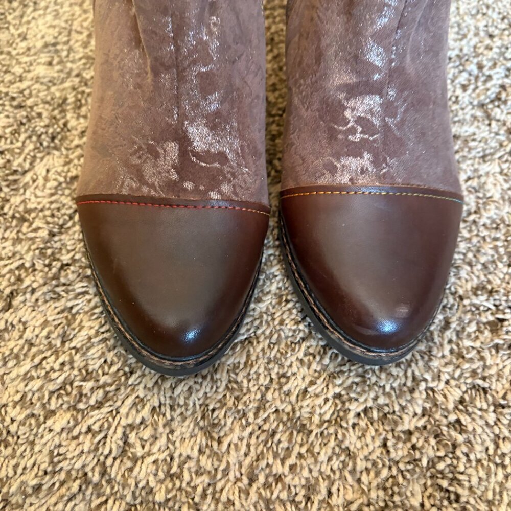 L'Atiste Socute metallic boots in Brown/Taupe - Picture 3 of 5